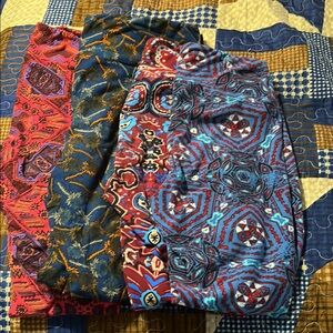 LuLaRoe women’s Bottoms. 2 on the left are tall and curvy, other one size.